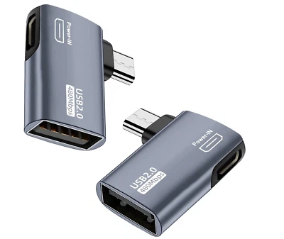 Amazon Firestick 4K - Silver OTG Adapter Left & Right Angle Micro USB Port - Image 1 of 4