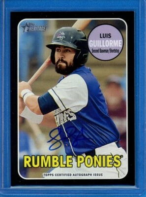 2018 Topps Heritage Minors BLACK #ROA-LG Luis Guillorme Real One Autograph #/50 - Image 1 of 2