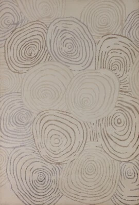 Alfombra de salón moderna nepalí abstracta anudada a mano alfombra de lana oriental de 6'x9' Foto 1 de 4