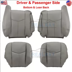 For 2003 2004 2005 2006 Chevy Silverado GMC Sierra 1500 Leather Seat Cover Gray - Picture 1 of 14