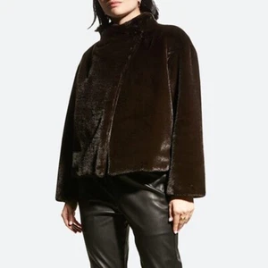 NUEVA CON ETIQUETAS TEORÍA Chaqueta de Oveja Sin Imitación Offset en ESPRESSO TALLA P - Imagen 1 de 5