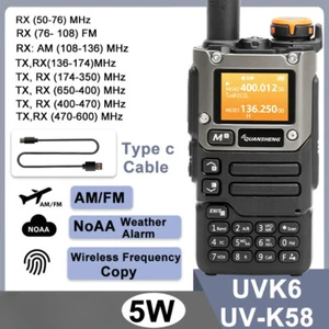 New For Quansheng UV-K6 Walkie Talkie 5W Air Band Radio Wireless Frequency Radio - Zdjęcie 1 z 45