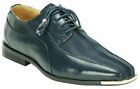 Expressions Men's Formal Oxford Dress Shoes Striped Satin Navy Wide Width 4925