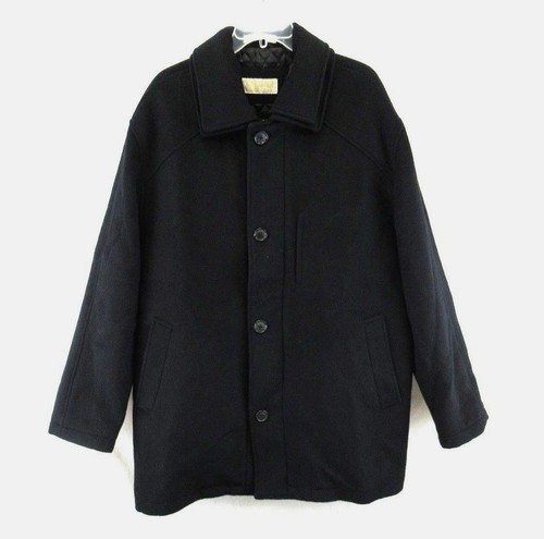 Cappotto uomo MICHAEL KORS nero 100% lana trapuntato foderato con bottoni taglia M #VIN25