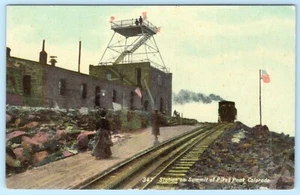 Postkarte um 1909 Colorado Bahnhof Gipfel Pikes Peak #C14 - Bild 1 von 2