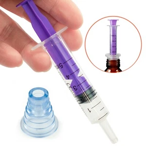 5ml Oral Syringe Liquid Calpol Child Medicine Fluid Dispenser + Bottle Adapter - Picture 1 of 4