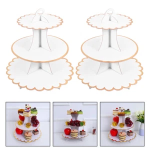 2Pcs Birthday Cupcake Stand Cardboard Cupcake Stand Pastry Serving Tray - Picture 1 of 12