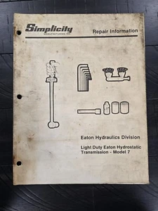 Tractor de césped Simplicity transmisión automática Eaton modelo 7 manual de reparación - Imagen 1 de 3
