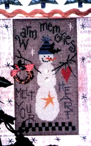 Kreuzstich Primitive Lizzie Kate Winter Schneemann & Charm Warm Memories OOP - Bild 1 von 3