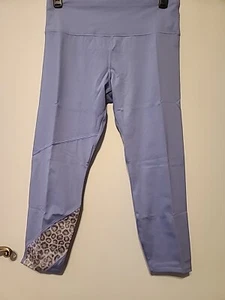 Soulgani Active Capri Leggings Strong Soul Purple Leopard Pattern - LP - Picture 1 of 11