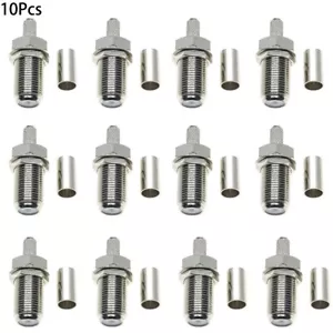 12X F female Crimp RF Connector For LMR195 RG58 RG400 RG142 coaxial Cable 75ohm - Picture 1 of 3