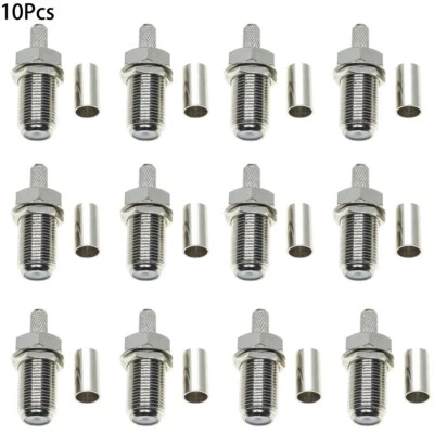12X F female Crimp RF Connector For LMR195 RG58 RG400 RG142 coaxial Cable 75ohm - Image 1 of 3