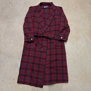 Vintage Pendleton Morgenmantel Erwachsene Medium rot Schottenkaro 100 % Schurwolle Bademantel - Bild 1 von 6