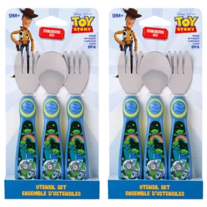 6pc Toy Story Buzz Lightyear 13cm 9m+ Toddler/Baby Feeding Utensil Fork/Spoon - Picture 1 of 2