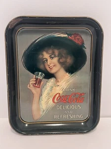 Vintage 1970's Coca-Cola Serving Tray 1912 Hamilton King Girl 10.5”x13” - Picture 1 of 18