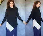 Neiman Marcus the Cashmere Collection XL Sweater Turtleneck asymmetrical black
