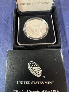 2013 W Uncirculated $1 Girl Scouts of America Centennial Silver Dollar - Picture 1 of 6