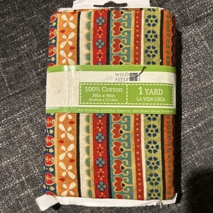 La Vida Loca Fabric - Bright Striped Print 1 Yard - Wild Apple by David Textiles - Picture 1 of 2