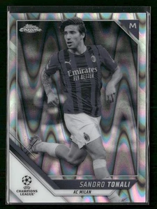 2021-22 Topps Chrome UEFA Champions Sandro Tonali Black White Ray Wave Refractor - Bild 1 von 2