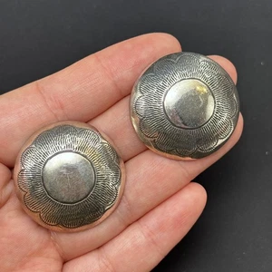 Vintage Concho Kuppel Design Ohrringe handgestempelt Sterlingsilber großer Posten 13 g - Bild 1 von 7