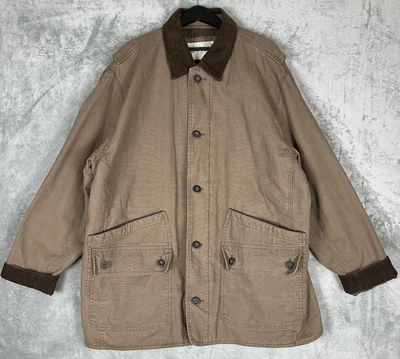Abrigo de Campo Orvis Chore Hombres XXL Marrón Lona Pana Cuello Granero Chaqueta Acolchada  Foto 1 de 4