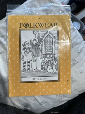 Folkwear #110 Little Kittel Sewing Pattern Child's Dress Size 4-10 UNCUT - Image 1 of 2