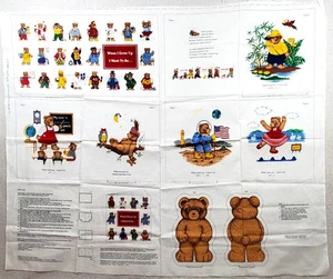 "Wenn ich groß bin, will ich sein" Stoff Buch & Bär Stoff Panel 1 Yard x 44 zoll - Bild 1 von 2