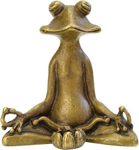 Yoga-Frosch-Frosch Metall Meditierende Frosch-Statue Desktop Garten-Frosch-St... - Bild 1 von 8