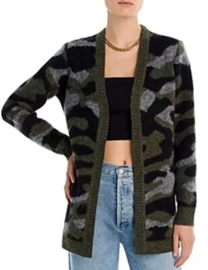Aqua Long Sleeve Open Front Sweater - 100% Exclusive- SZ M Camo - Picture 1 of 4