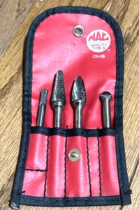 MAC Tools 1/4" Solid Carbide Burr Set Lot Pouch Case Die Grinder Flute Bit - Picture 1 of 5