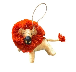 Lion Ornament - Woven Bamboo Zoo Animal Safari Africa Wildlife Circus Disney - Picture 1 of 5
