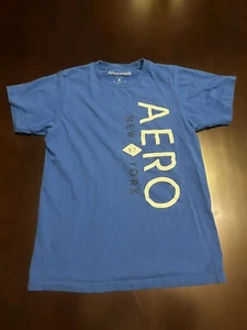 Aeropostale Youth Boys Blue Graphic New York 87 T-Shirt Short Sleeve Size Small - Picture 1 of 3