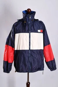 Tommy Hilfiger Vintage Windbreaker Hooded Jacket Size L - Picture 1 of 5
