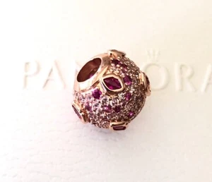 Pandora Rose Gold, Pink Kiss Pave Charm #788702C01 +Gift Box +Tag - Picture 1 of 6