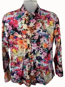 Tallia Herren Blumen Langarm Button-Down Hemd Medium Tropical Hawaiian Aloha - Bild 1 von 8