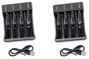 2 pz caricabatterie agli ioni di litio 4 alloggiamenti display livello LED 14500 18350 18650 USB tipo C - Foto 1 di 7