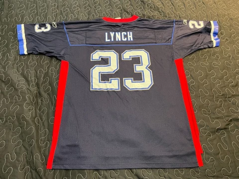 Vtg Reebok MARSHAWN LYNCH #23 Buffalo Bills Jersey Mens XL Blue Cover