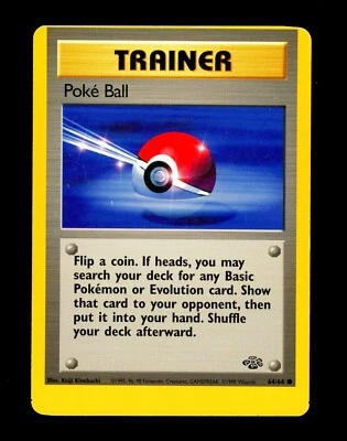 1999 Pokemon POKE BALL Jungle Set MISCUT ERROR Non Holo Card 64/64 Ink Dot RARE - Image 1 of 4