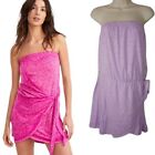 BECCA Womens Beach Date Strapless Sarong Mini Dress Swim Cover in Lilac L New