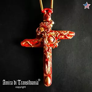 rosicrucian gothic cross crucifix wicca pendant talisman occult pagan punk witch - Picture 1 of 24