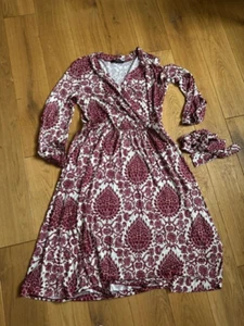Max Mara Weekend Wickelkleid Kleid L neuwertig, rot, natur - Bild 1 von 3