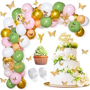 154 Pcs Fairy Birthday Party Decoration Butterfly Balloon Garland Arch Kit Confe - Picture 1 of 6