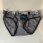 Andrew Christian Almost Naked Fly Brief 92738 Black Stripe Size 2XL
