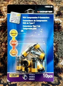 Monster Just Hook It 140022-00 RG6 Compression F-Connectors - Picture 1 of 2