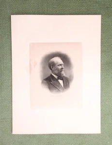 U.S. Mint Copper Plate Engraved Presidential Portrait of James A. Garfield. - Picture 1 of 2