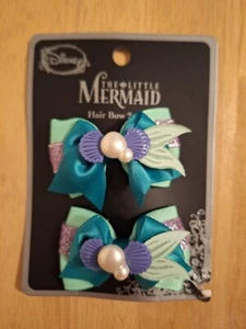 Disney's The Little Mermaid Loungefly hair bow clips w/shells & pearls 2pc NEW - Picture 1 of 2