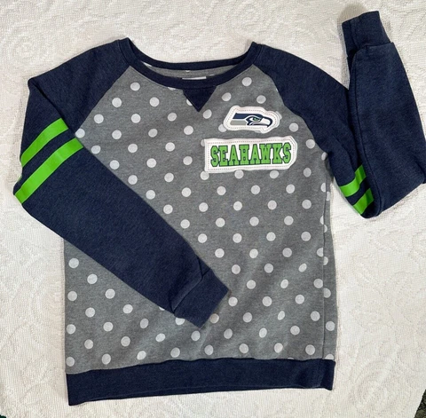 Seattle Seahawks Youth Girls Size XL Polka Dot Sweatshirt NFL TEAM APPAREL Cover