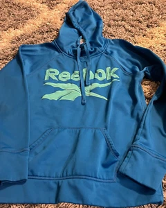 Reebok Blue and Green Logo Long-Sleeve Sweatshirt Girls Size XS - Picture 1 of 7
