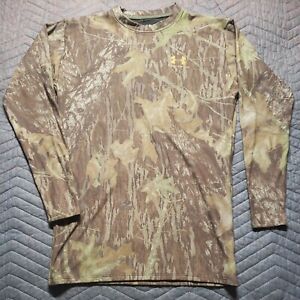 Under Armour Mossy Oak Breakup Camo Cold Gear Compression Mock Shirt Unisex XL