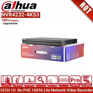 Videoregistratore di rete US Dahua 12MP 4K NVR 32CH AI 1U NVR4232-4KS3 senza PoE 2SATA - Foto 1 di 24